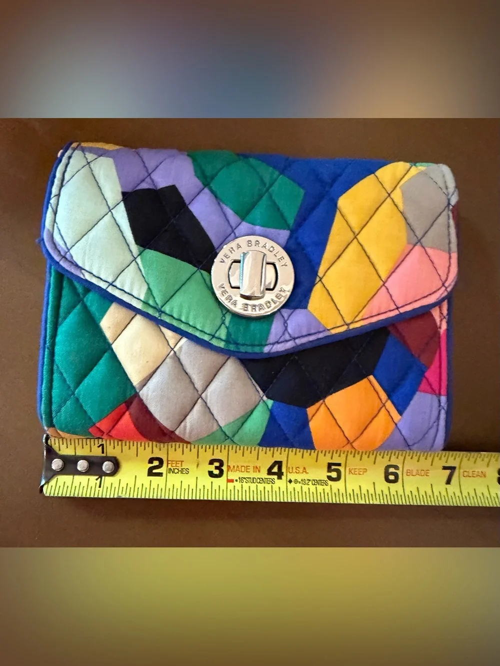 Vera Bradley Quilted Multicolor Geometric Patch Crossbody